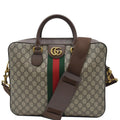 GUCCI Ophidia Soft Gucci Supreme Canvas Leather Briefcase Shoulder Bag Beige 574793