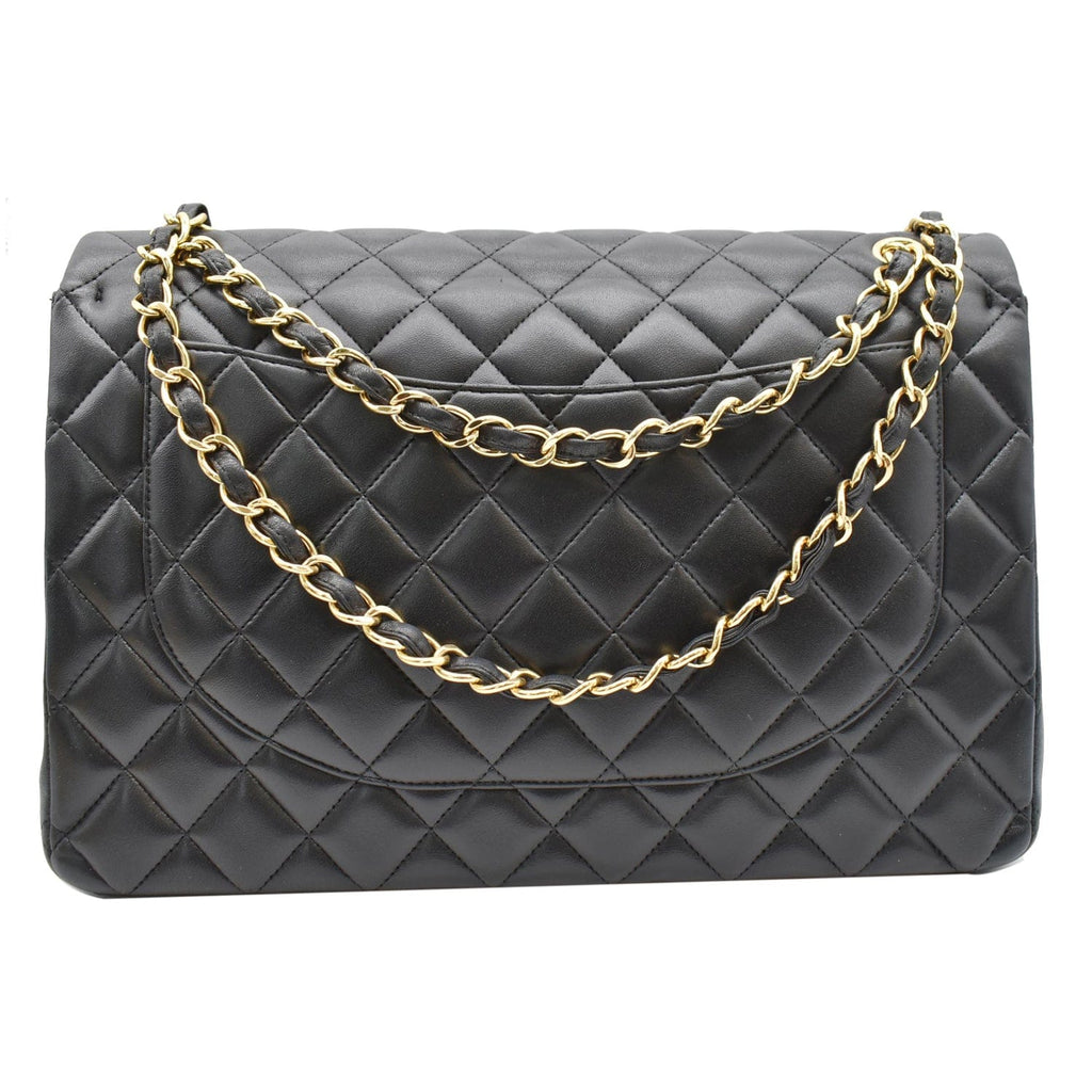 Chanel Maxi Double Flap  Leather Shoulder Bag Black