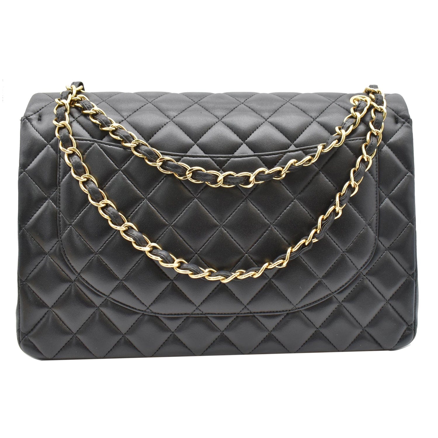 Chanel Maxi Double Flap  Leather Shoulder Bag Black