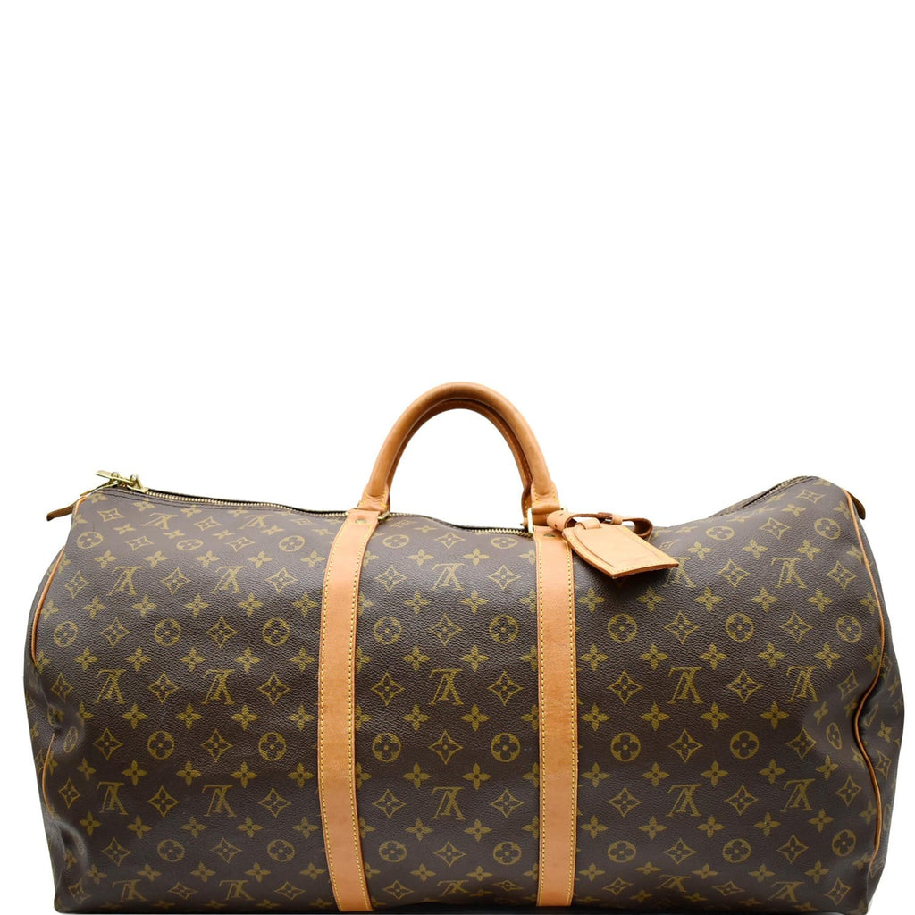 LOUIS VUITTON Keepall 60 Monogram Canvas Travel Bag Brown