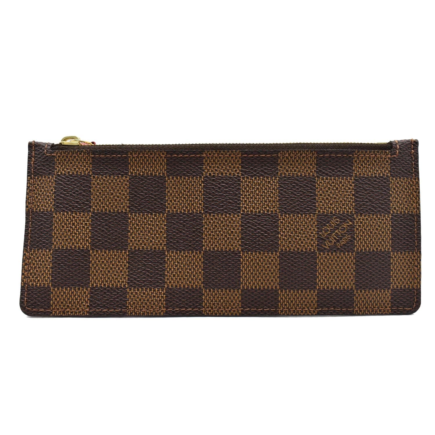 LOUIS VUITTON Felicie Zippered Damier Ebene Insert Pouch Brown