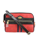 GUCCI Ophidia Mini Web Suede Leather Crossbody Bag Red 517350
