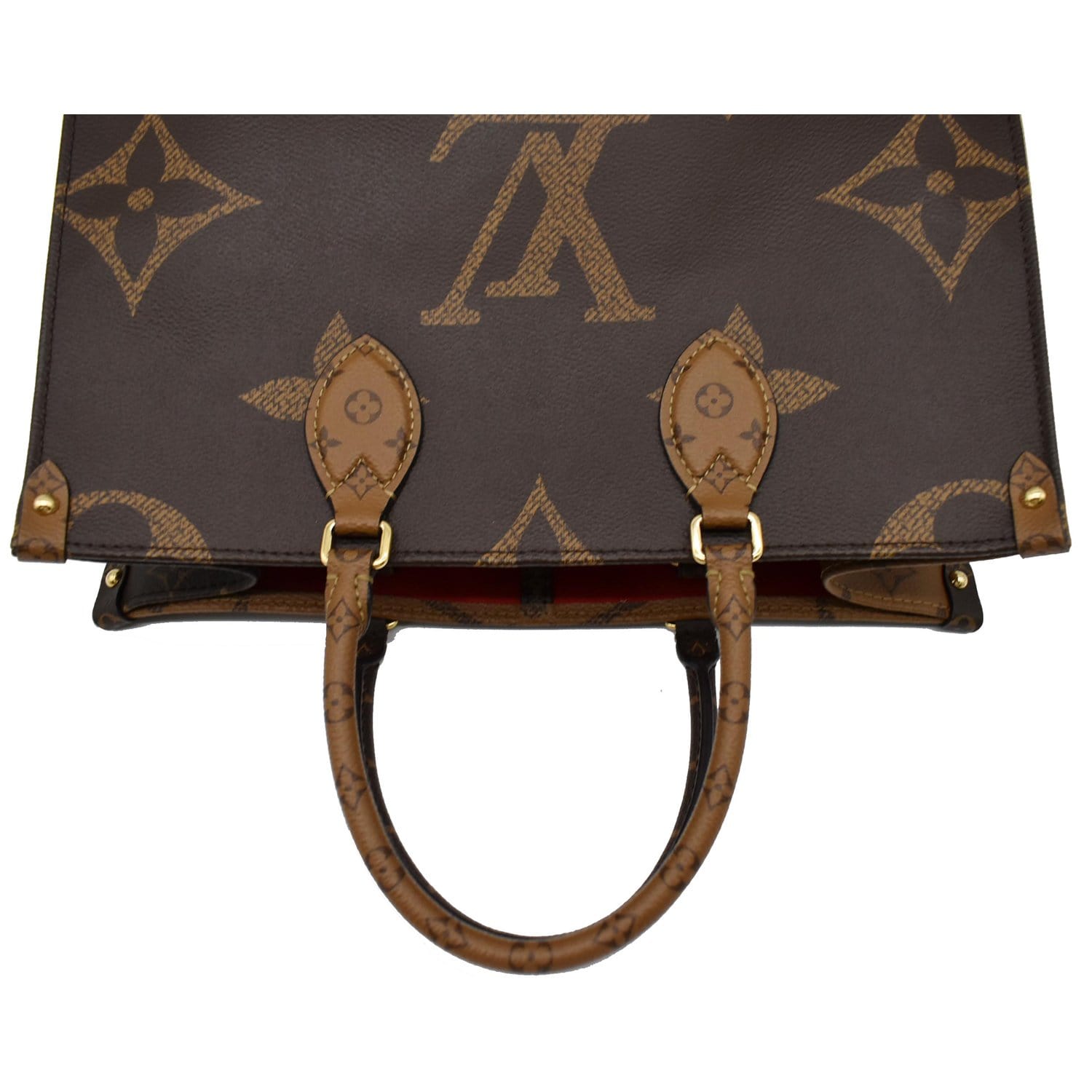LOUIS VUITTON Onthego MM Giant Monogram Canvas Tote Shoulder Bag Brown