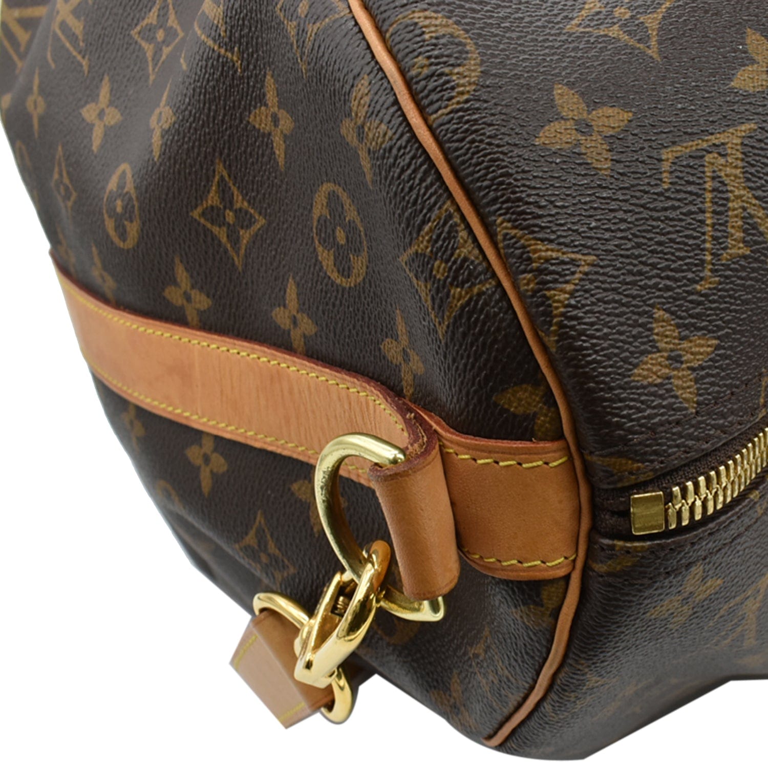 LOUIS VUITTON Keepall Bandouliere 55 Monogram Canvas Travel Bag Brown