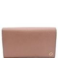 GUCCI Chain Wallet Pebbled Leather Clutch Bag Pink 466506