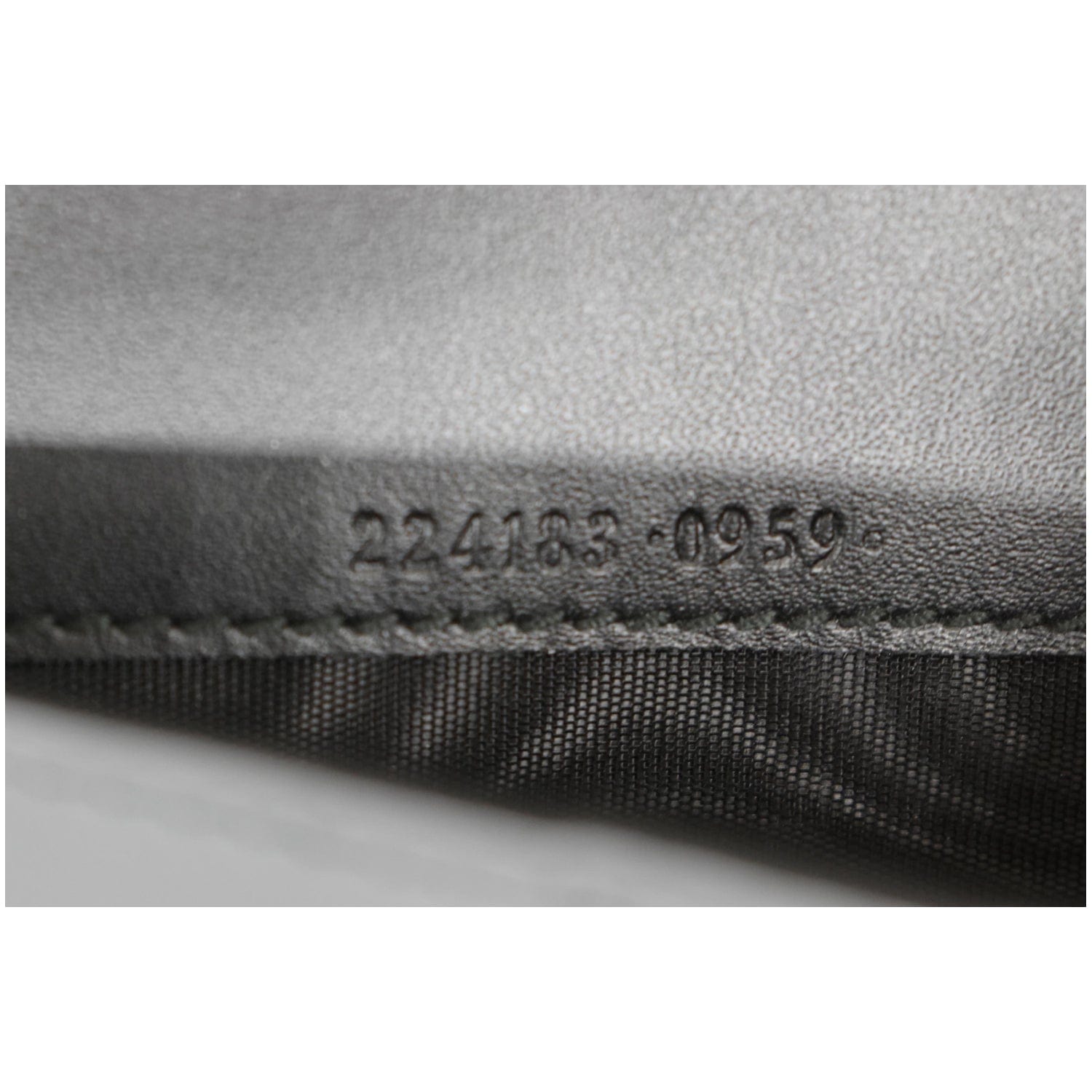GUCCI Continental Long Gucci Guccissima Leather Wallet Black 224183