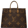 LOUIS VUITTON Onthego GM Giant Monogram Canvas Tote Shoulder Bag Brown