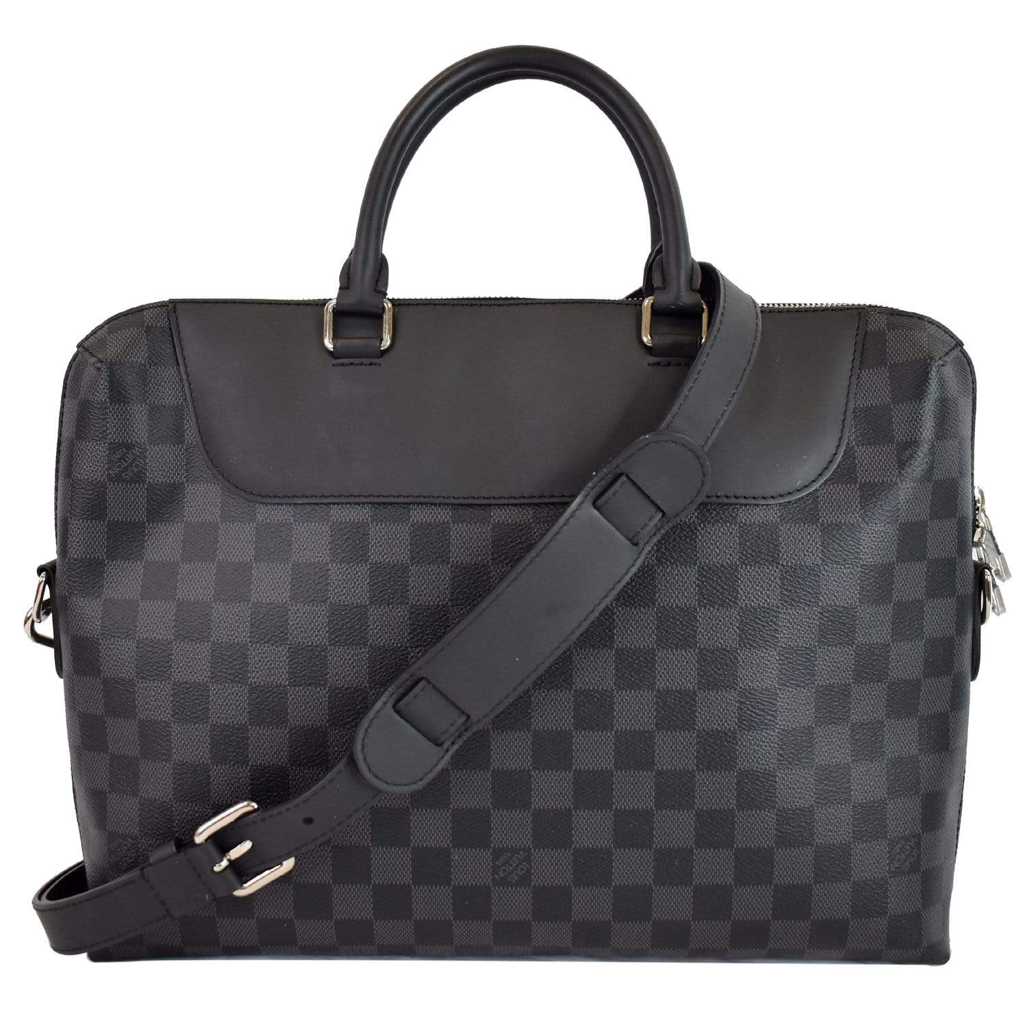 LOUIS VUITTON Porte-Documents Jour Graphite Briefcase Shoulder Bag Black - 20% OFF