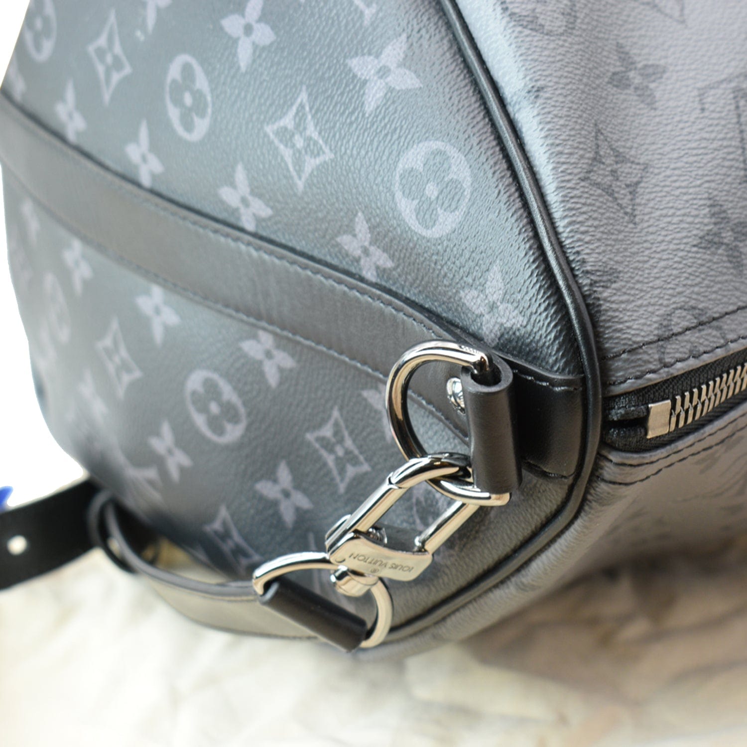 LOUIS VUITTON Keepall 50 Bandouliere Monogram Eclipse Travel Bag Black  - New Year Deals
