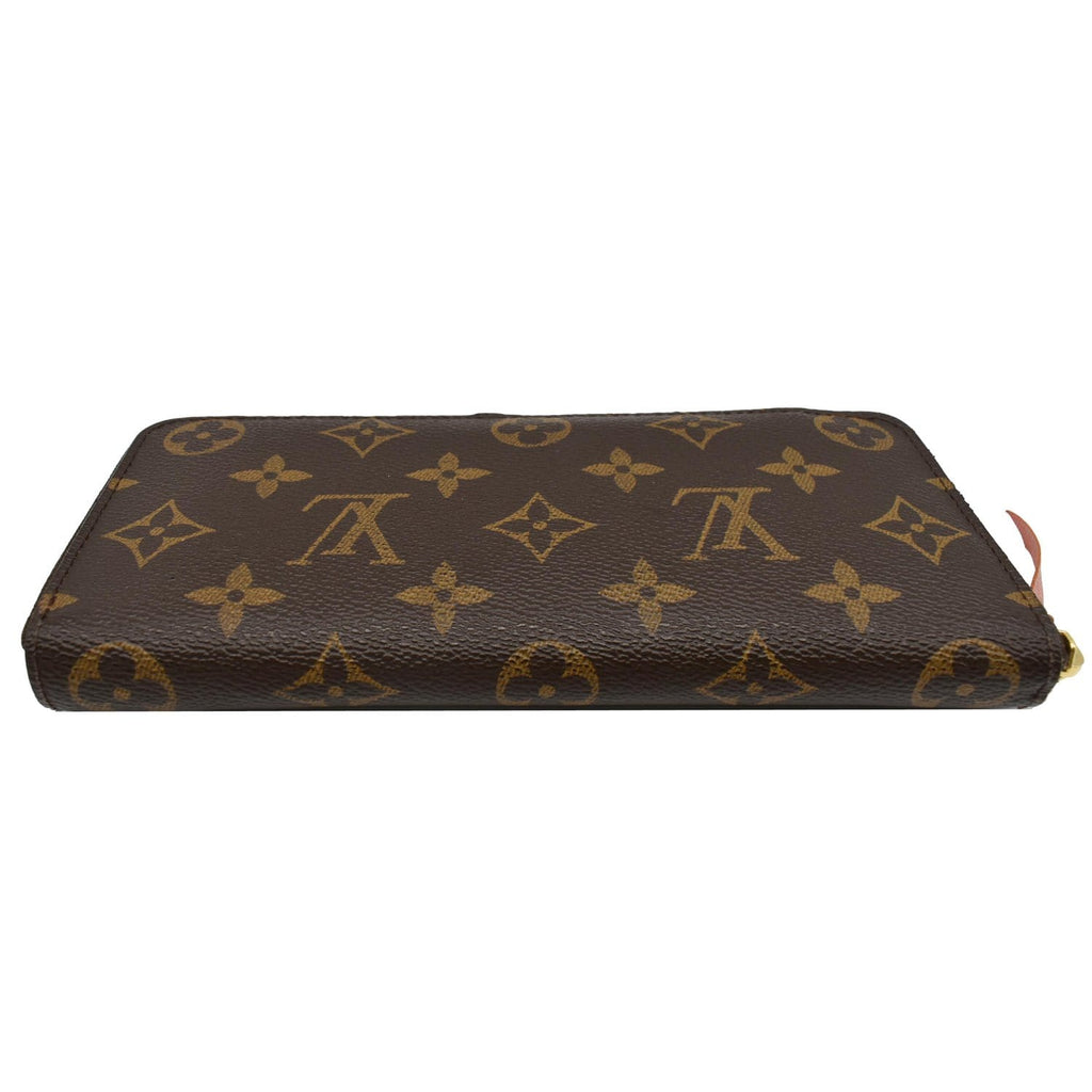 LOUIS VUITTON Clemence Monogram Canvas Zippy Wallet Brown