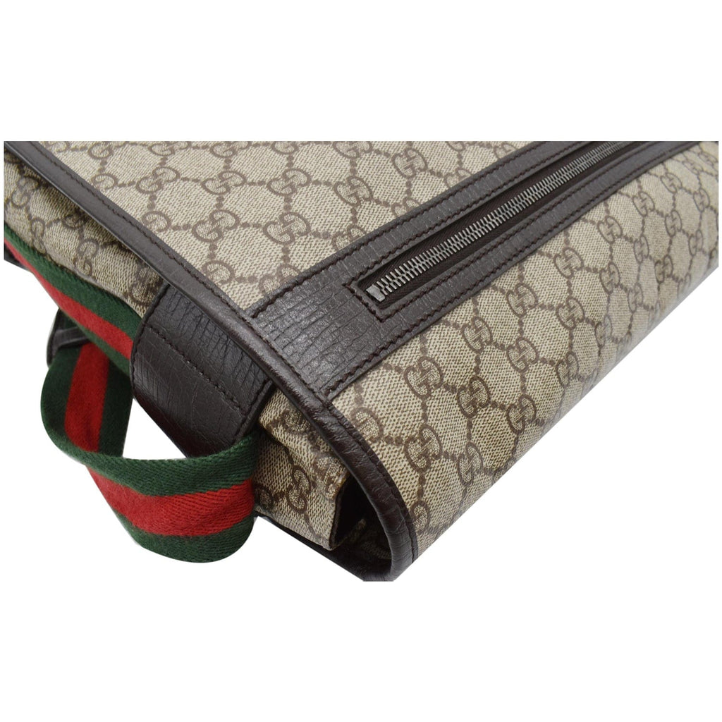 GUCCI Gucci  Web Canvas Messenger Bag Beige/Ebony 189748