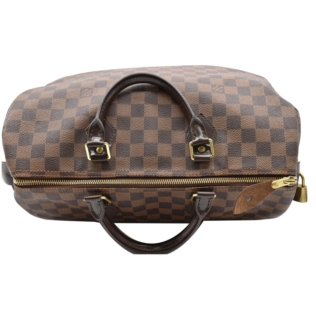 LOUIS VUITTON Speedy 35 Damier Ebene Satchel Bag Brown
