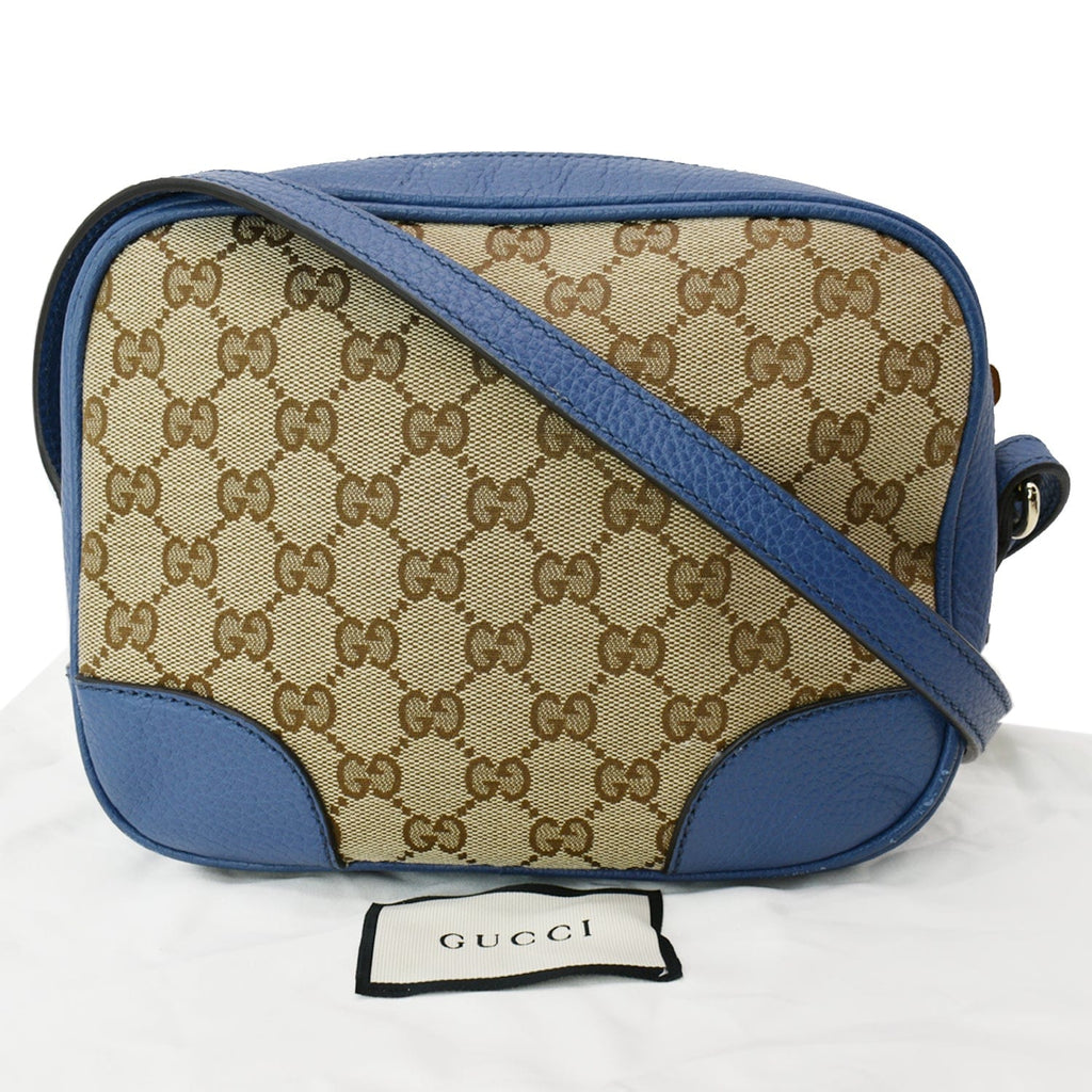 GUCCI Bree Gucci Canvas Leather Crossbody Bag Beige 449413