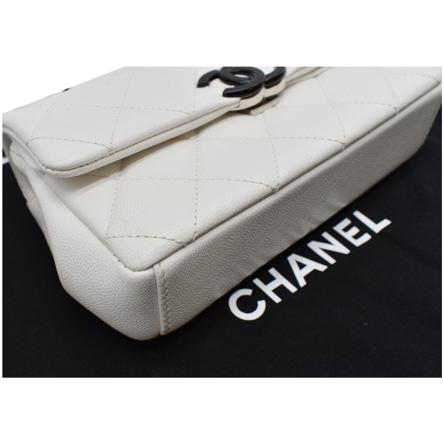 Chanel My Everything Small Caviar Quilted Leather Flap Shoulder Bag White