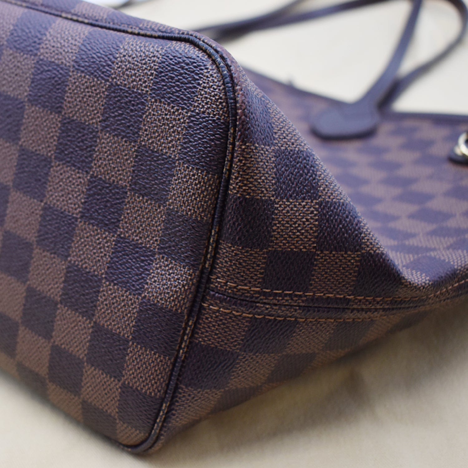 LOUIS VUITTON  Neverfull MM Damier Ebene Tote Bag Brown