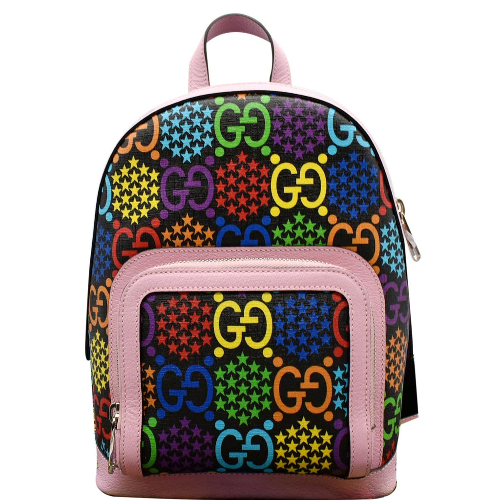 GUCCI Psychedelic Gucci Supreme Monogram Canvas Backpack Bag Multicolor 601296