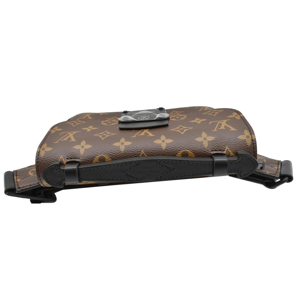 LOUIS VUITTON S-Lock Sling Monogram Macassar Crossbody Bag Brown