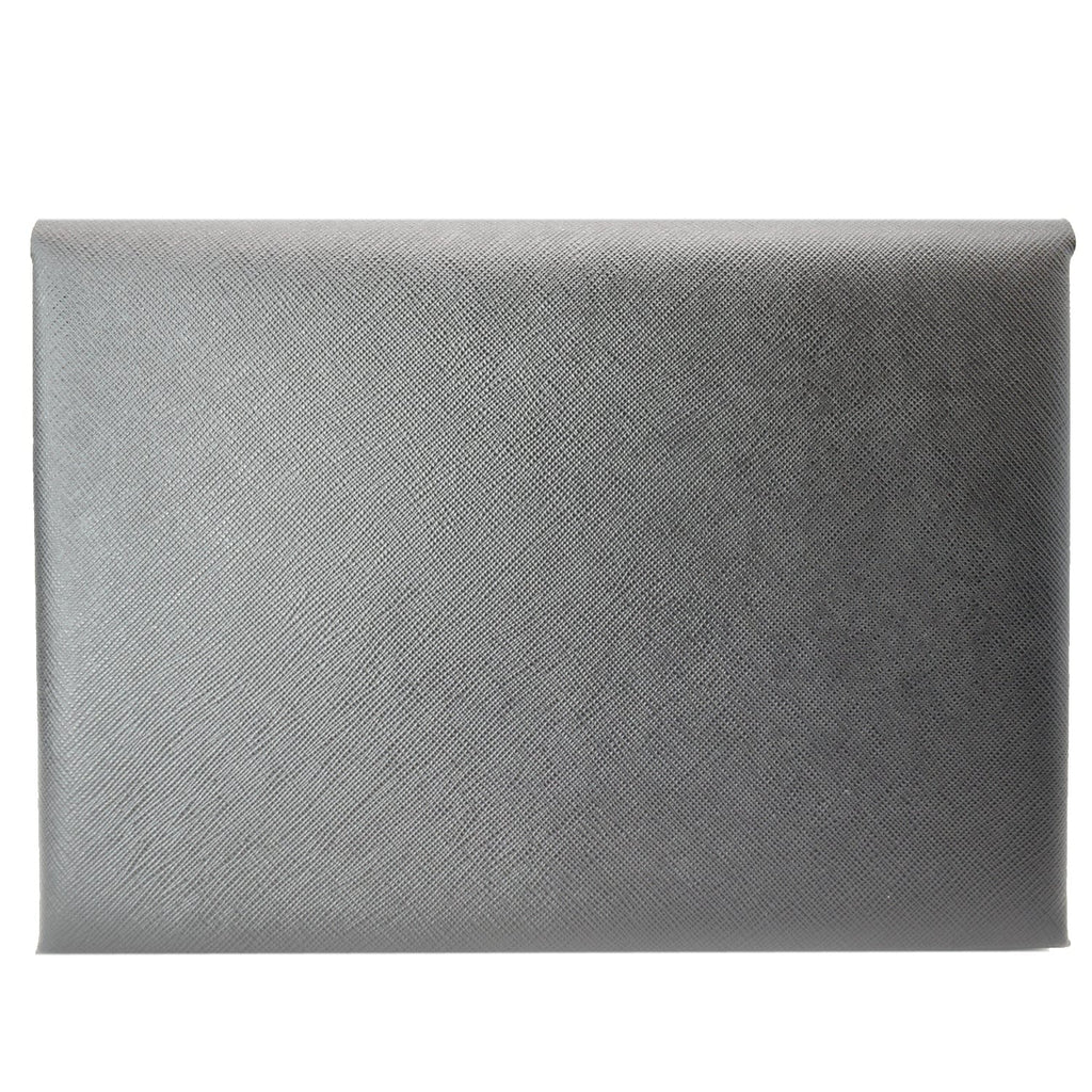 PRADA Document Holder Saffiano Leather Pouch Black