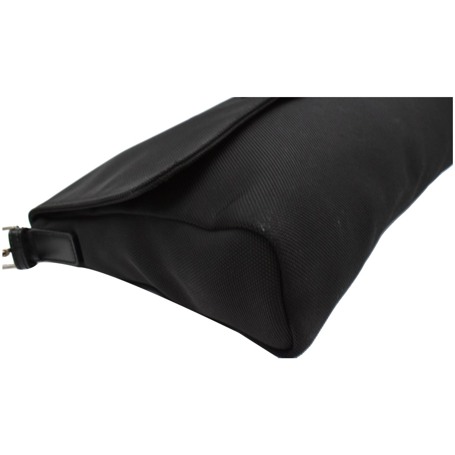 GUCCI Techno Large Web Nylon Canvas Messenger Bag Black 337074