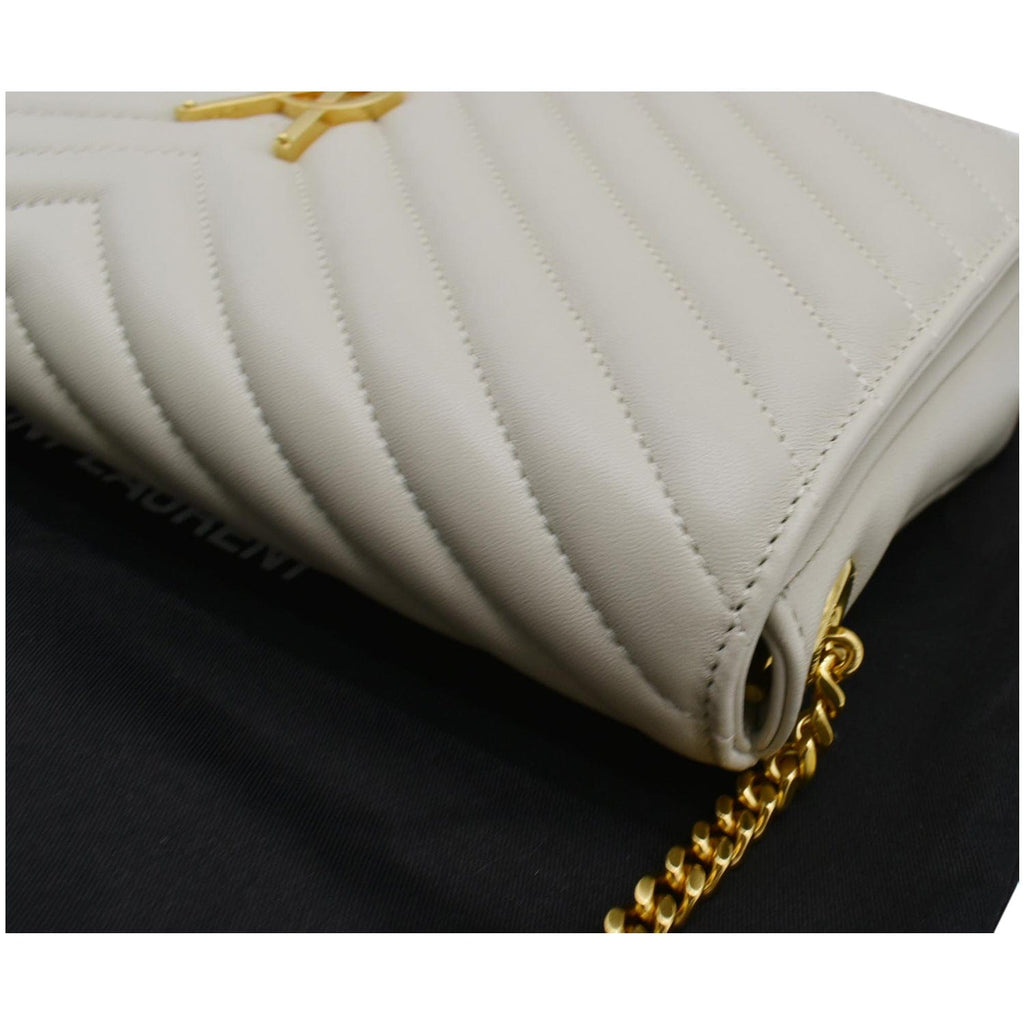 YVES SAINT LAURENT Kate Supple 99  Leather Chain Shoulder Bag Light cream