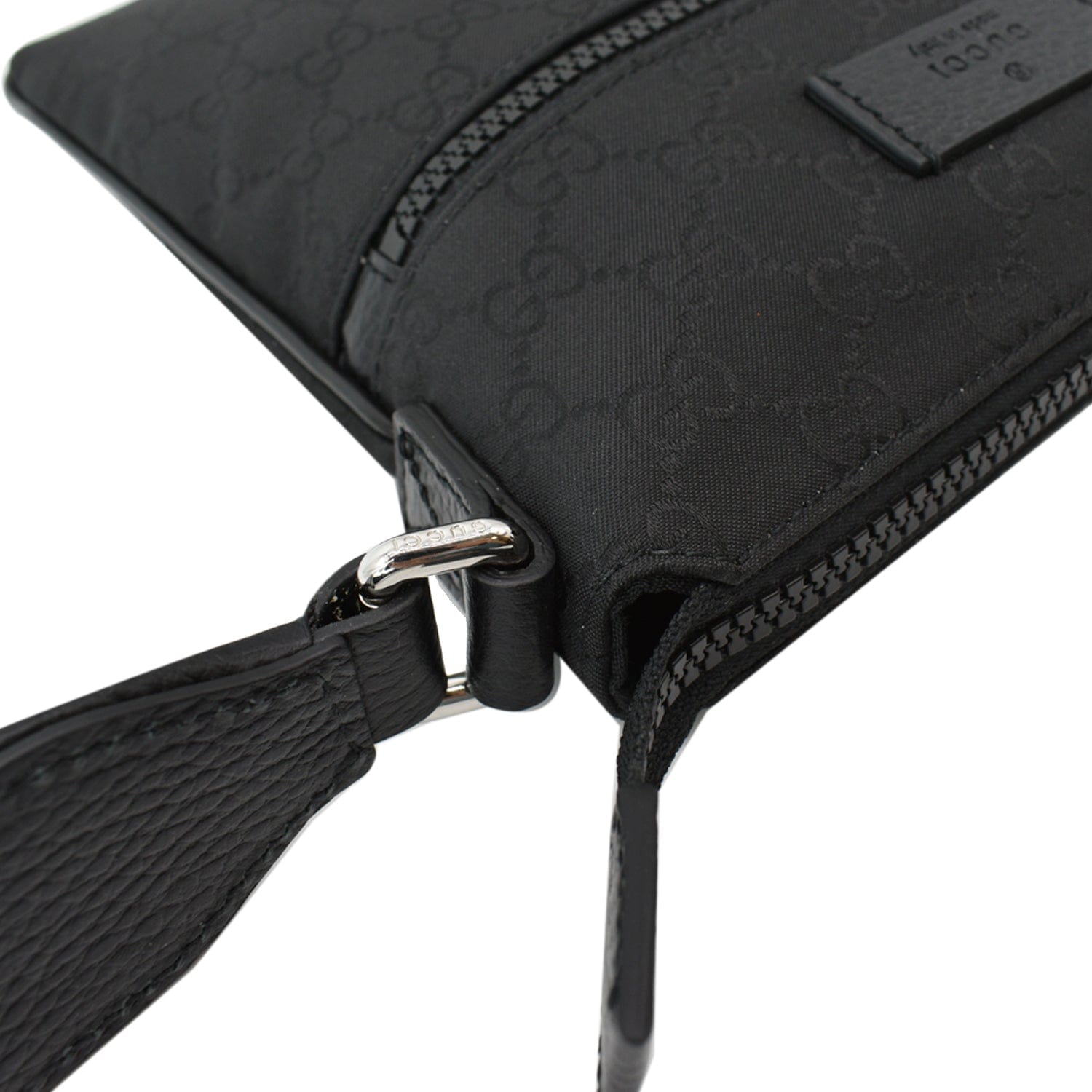 GUCCI Nylon Gucci Canvas Messenger Bag Black 449183