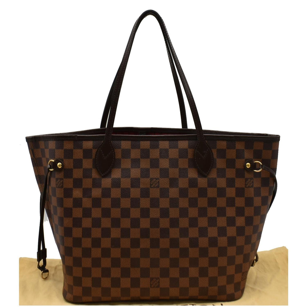 LOUIS VUITTON Neverfull MM Damier Ebene Tote Bag Brown