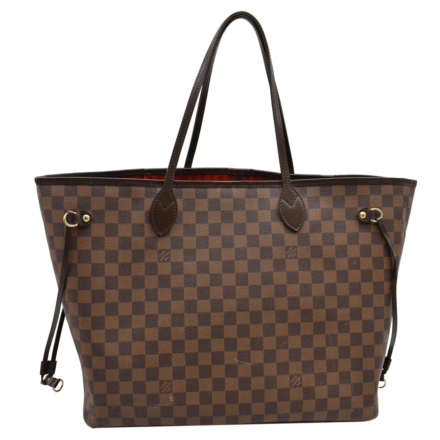 LOUIS VUITTON Neverfull GM Damier Ebene Tote Bag Brown