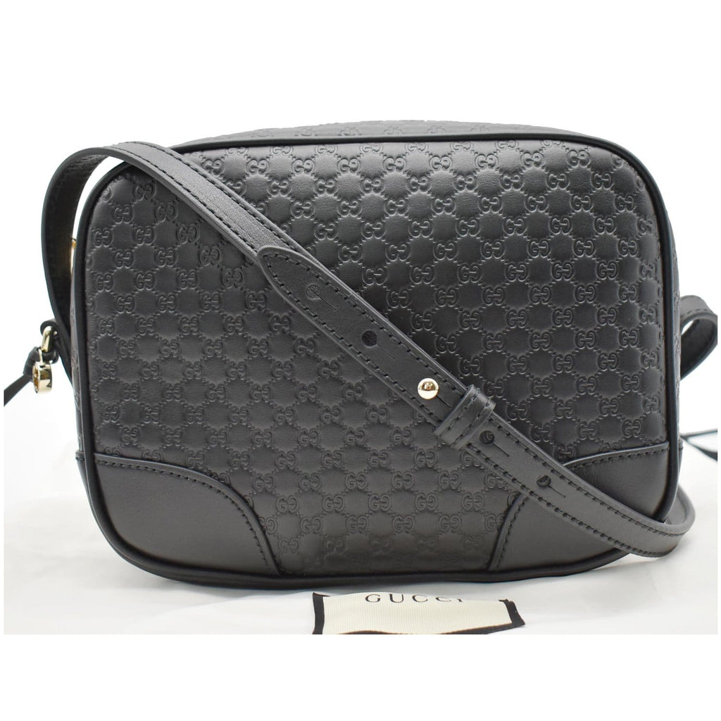 GUCCI Bree Mini Gucci Microguccissima Leather Crossbody Bag Black 449413