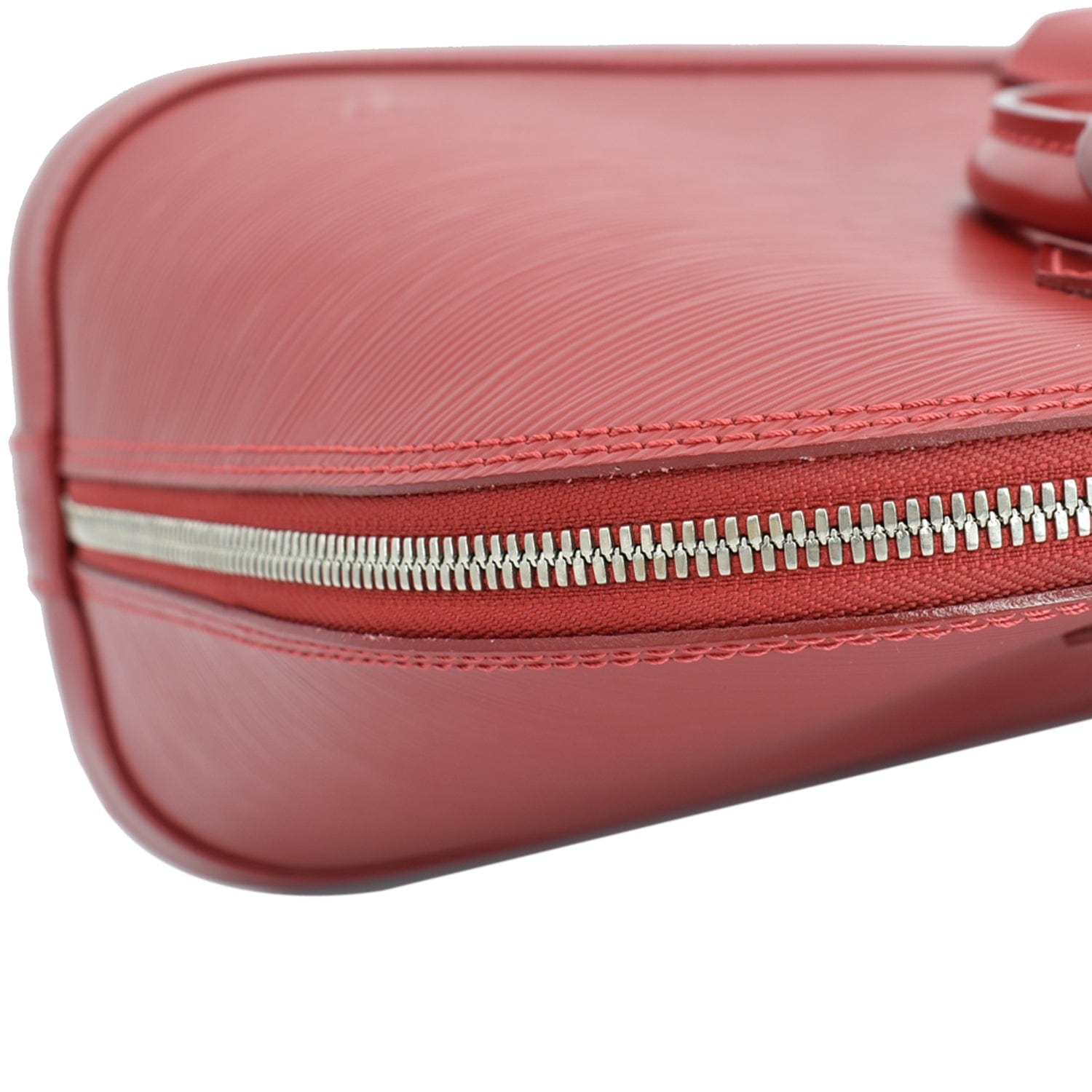 LOUIS VUITTON Alma PM Epi Leather Satchel Bag Red