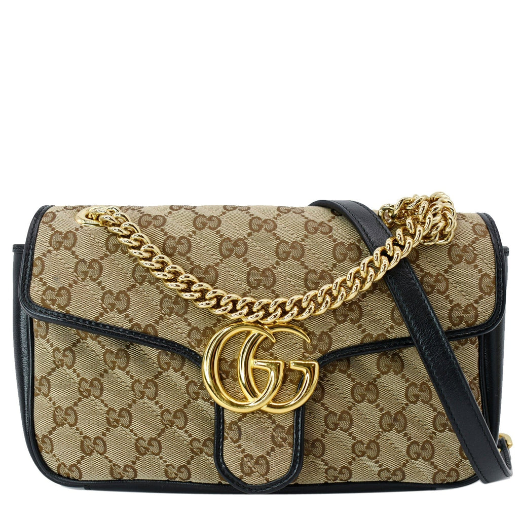 GUCCI Gucci Marmont Small Matelasse Canvas Shoulder Bag Black 443497