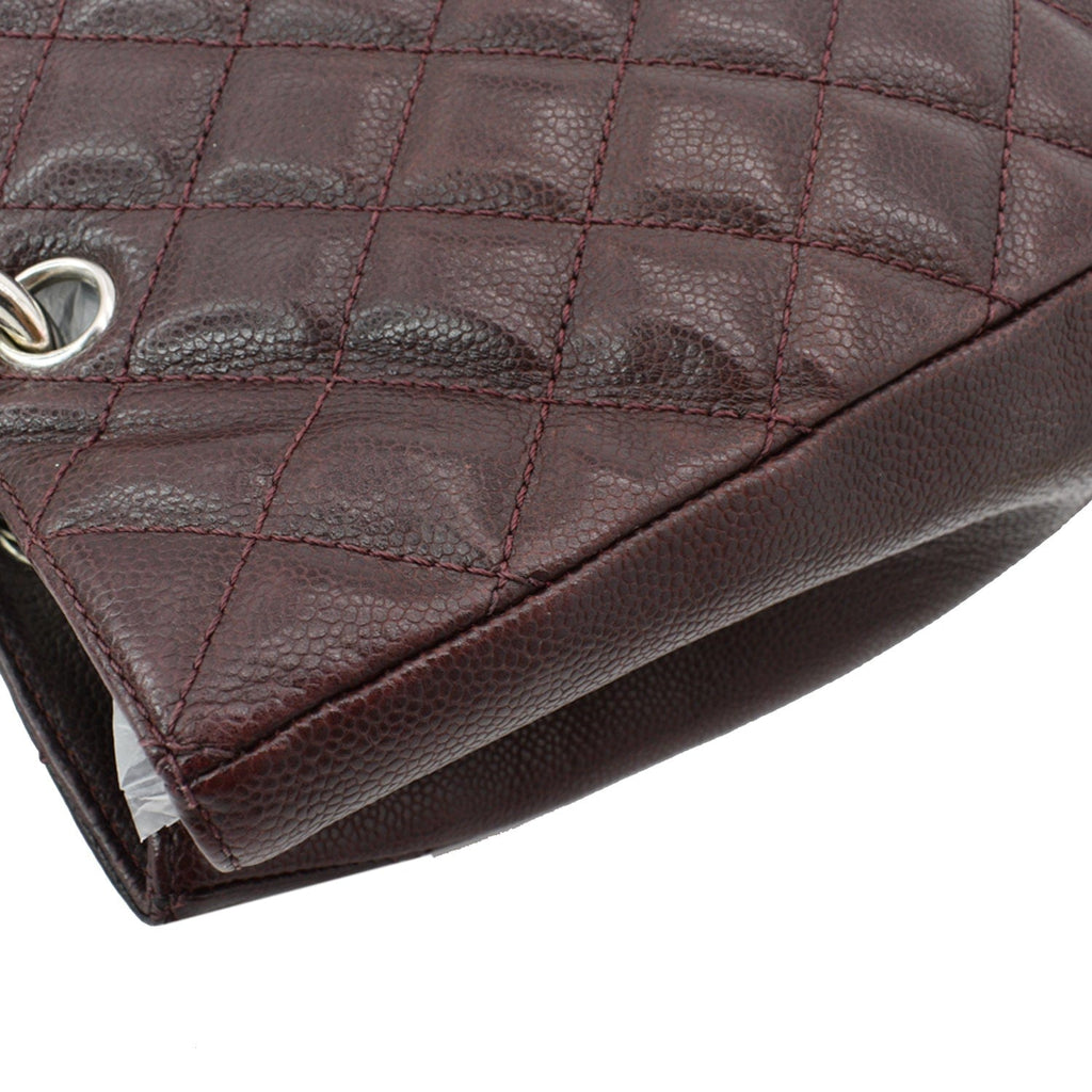Chanel Grand Shopping GST Caviar Leather Tote Bag Maroon