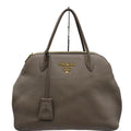 PRADA Calf Leather Tote Bag Clay Gray