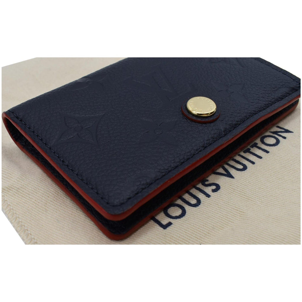 LOUIS VUITTON Multicartes Monogram Empreinte Leather Wallet Marine Rouge
