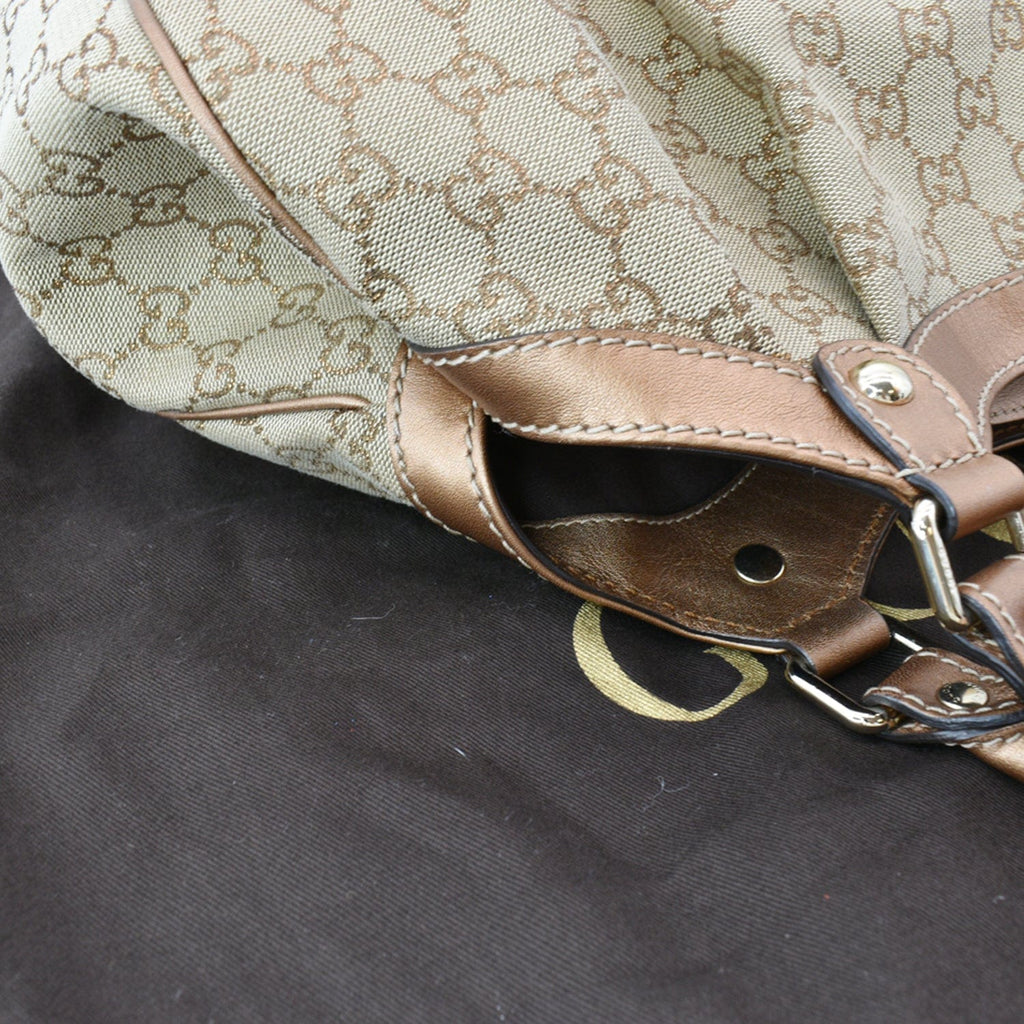 GUCCI Sukey Medium Gucci Canvas Tote Bag Beige 211944