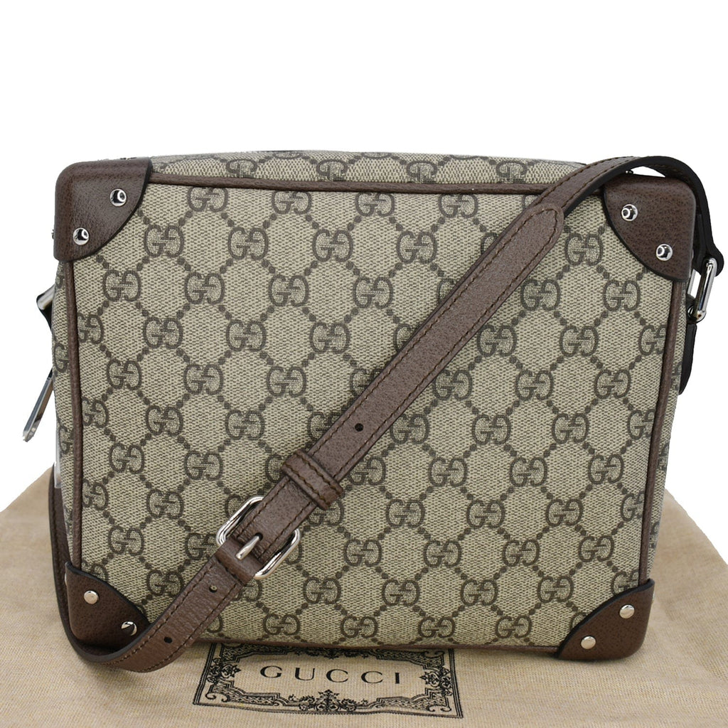 GUCCI Gucci Supreme Monogram Canvas Shoulder Bag Beige 626363