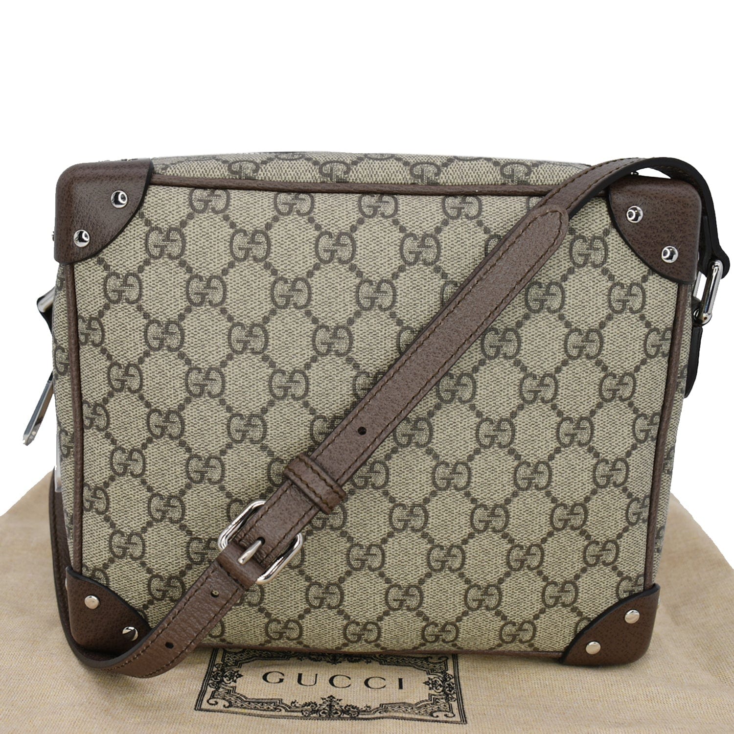 GUCCI Gucci Supreme Monogram Canvas Shoulder Bag Beige 626363