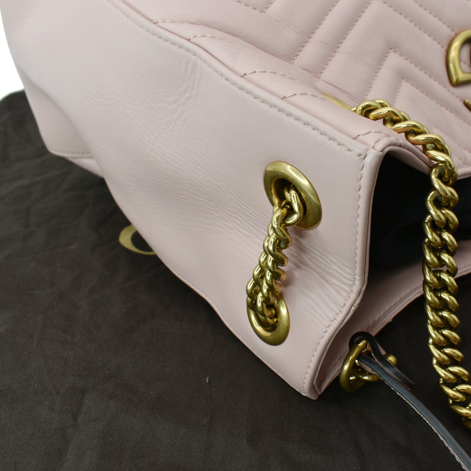 GUCCI Gucci Marmont Medium Metelasse Quilted Leather Shoulder Bag Nude 453569 - Hot Deals