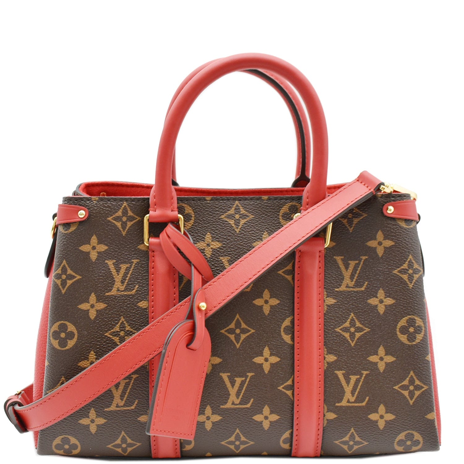 LOUIS VUITTON Soufflot BB Monogram Canvas Shoulder Crossbody Bag Cerise