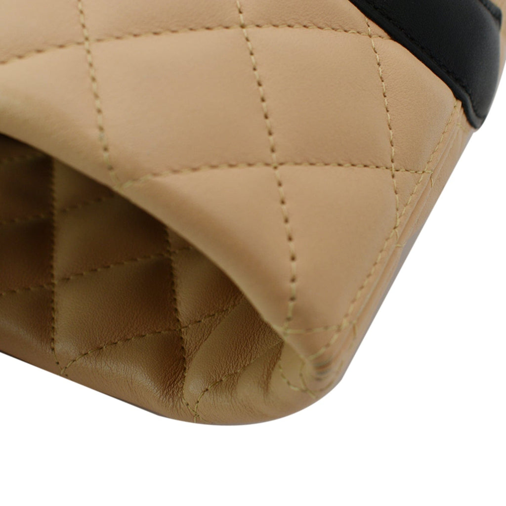 Chanel Cambon Ligne Large Quilted Leather Tote Bag Beige