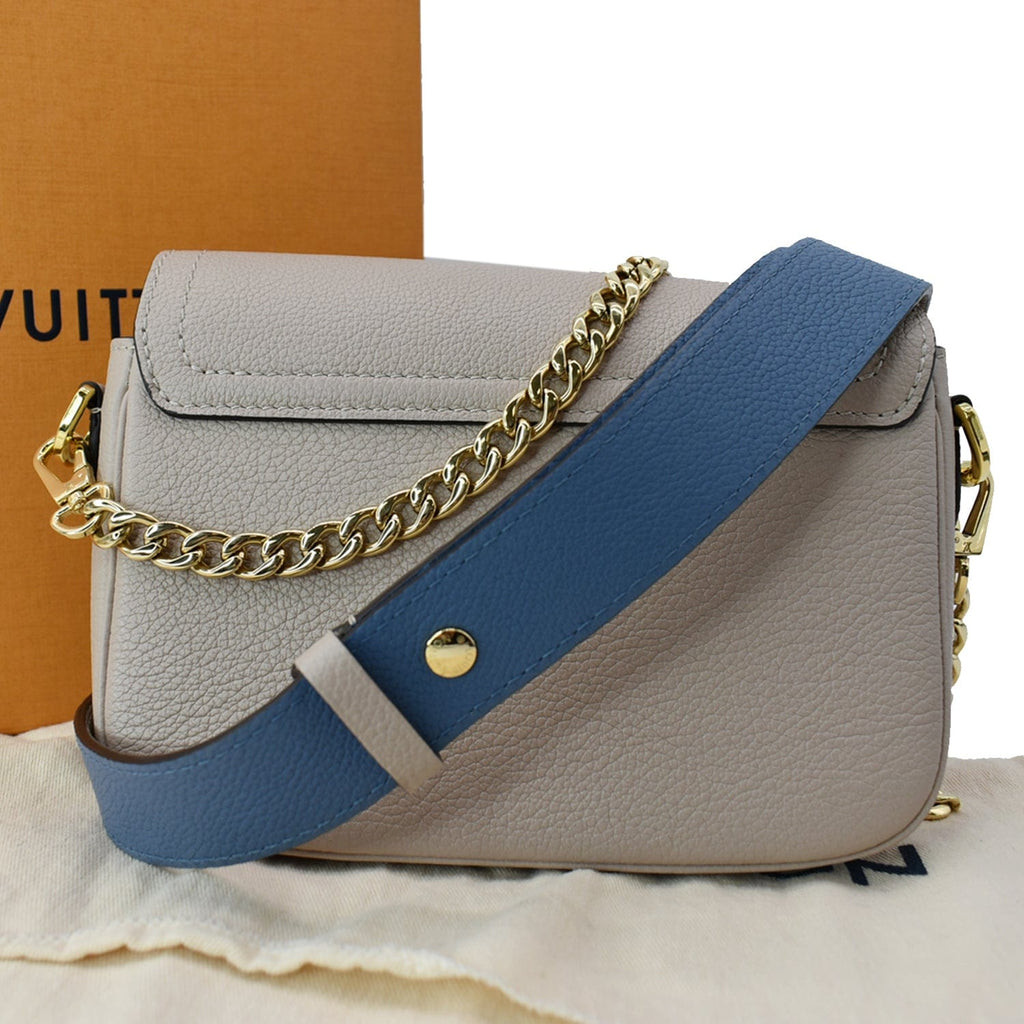 LOUIS VUITTON Lockme Tender Grained  Leather Shoulder Bag Greige