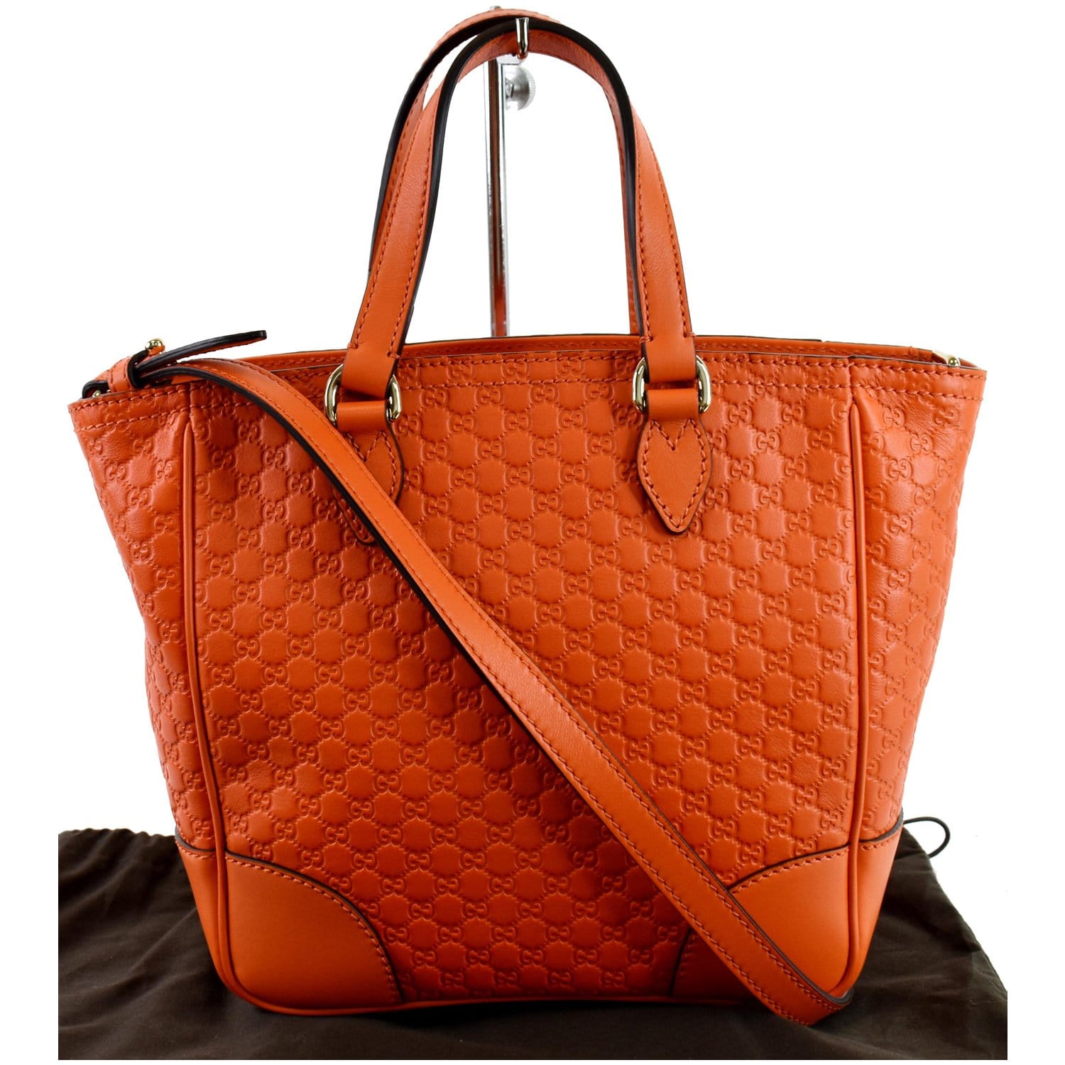 GUCCI Small Bree Gucci Guccissima Leather Crossbody Bag Orange 449241