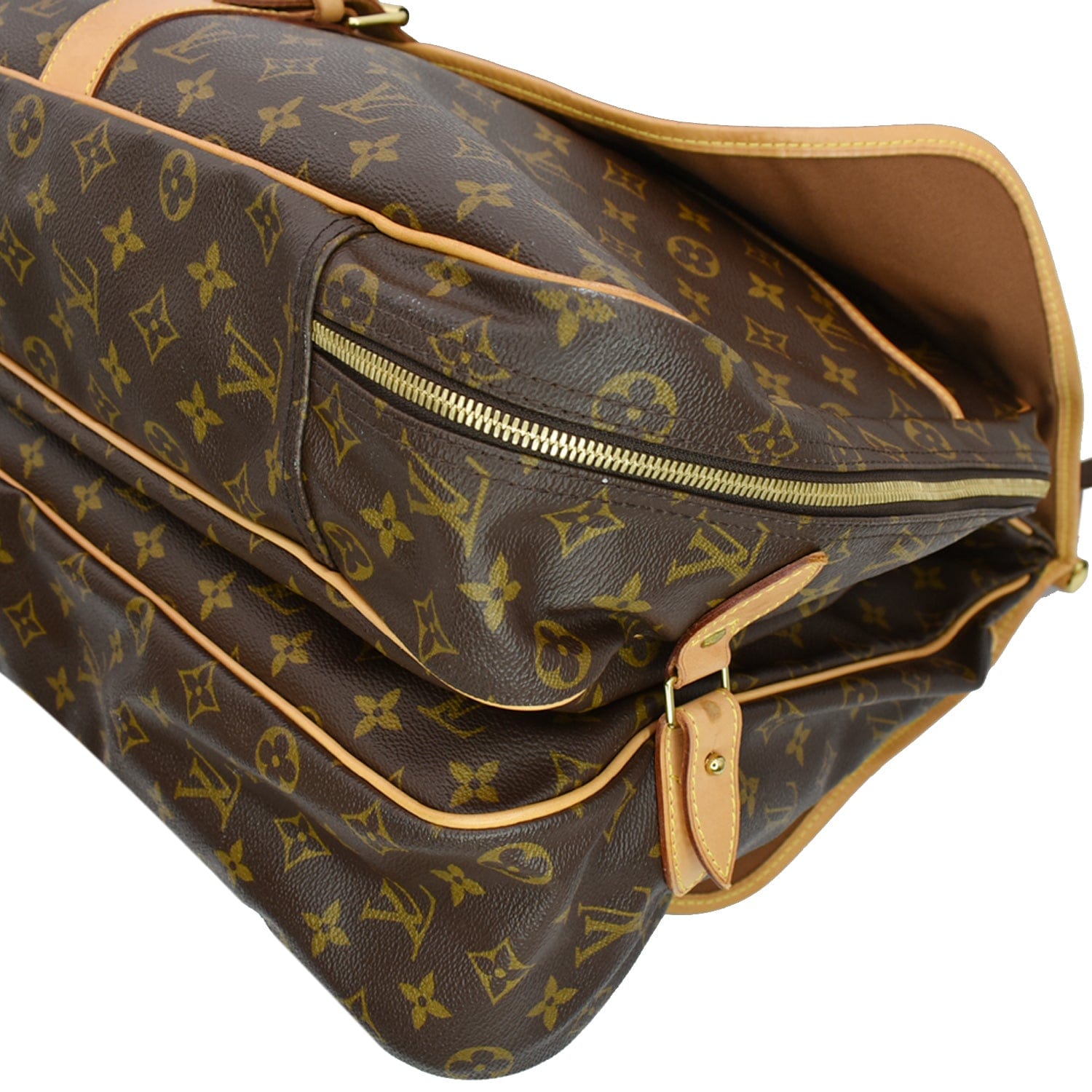 LOUIS VUITTON Sac Chasse Monogram Canvas Hunting Bag Brown