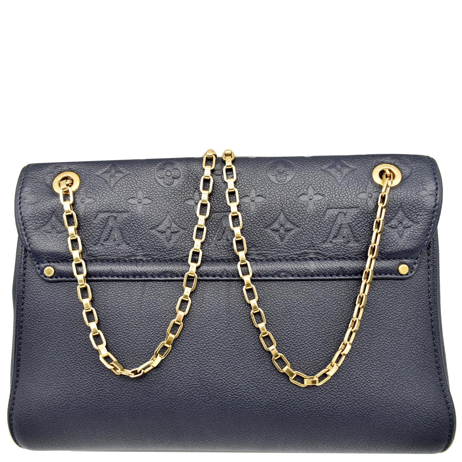 LOUIS VUITTON Saint Germain MM Monogram Empreinte Leather Shoulder Bag Marine Rouge