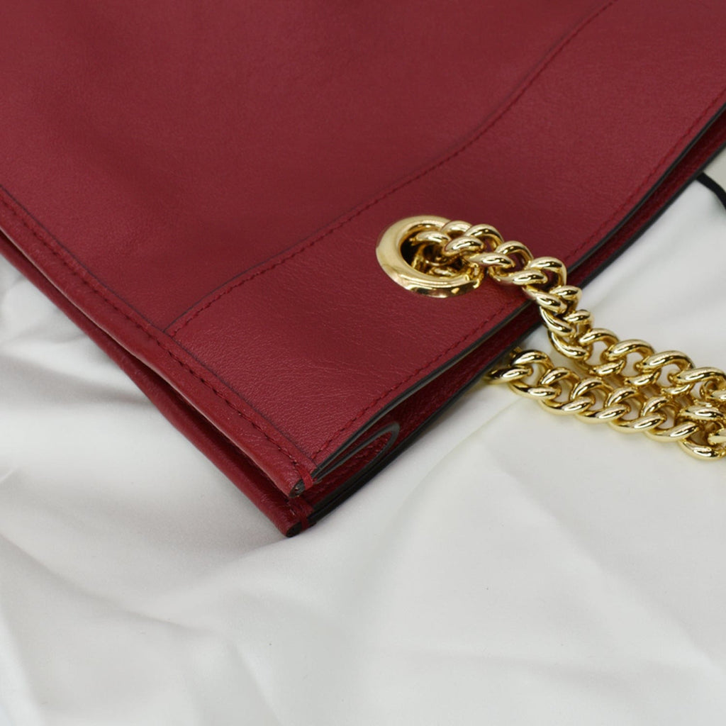 GUCCI Rajah Large Leather Tote Shoulder Bag Red 537219  - Hot Deals