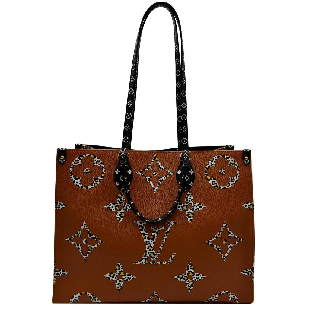 LOUIS VUITTON Onthego Jungle GM Giant Monogram Canvas Tote Shoulder Bag Black - Hot Deals