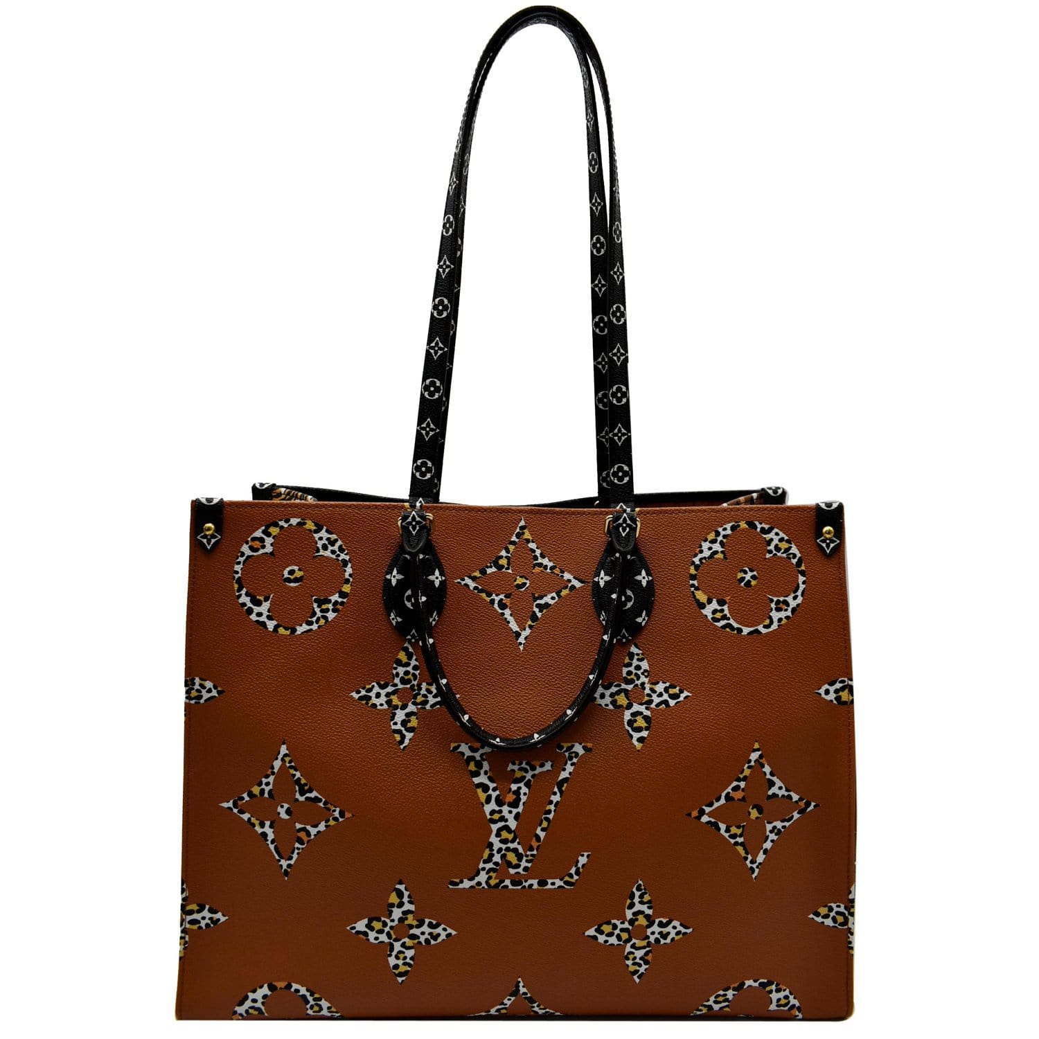 LOUIS VUITTON Onthego Jungle GM Giant Monogram Canvas Tote Shoulder Bag Black - Hot Deals