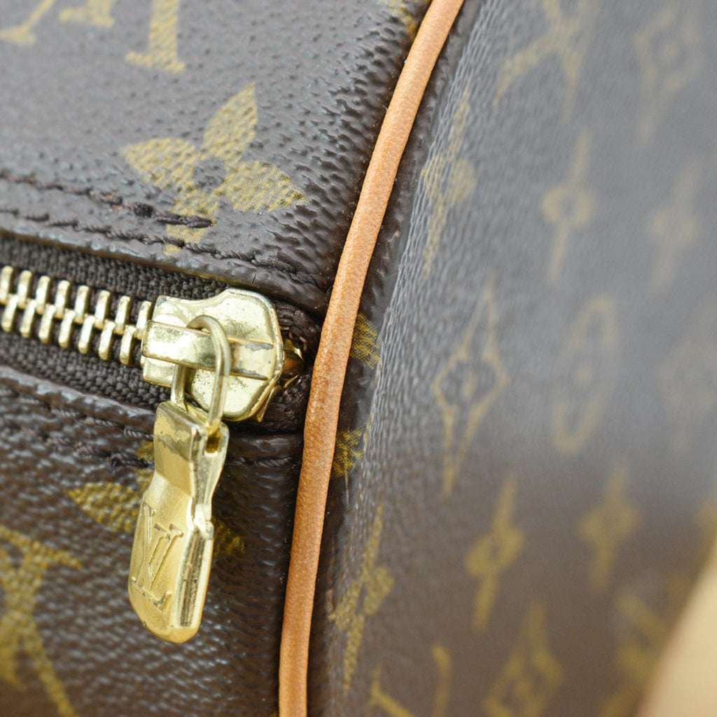 LOUIS VUITTON Papillon 30 Monogram Canvas Satchel Bag Brown