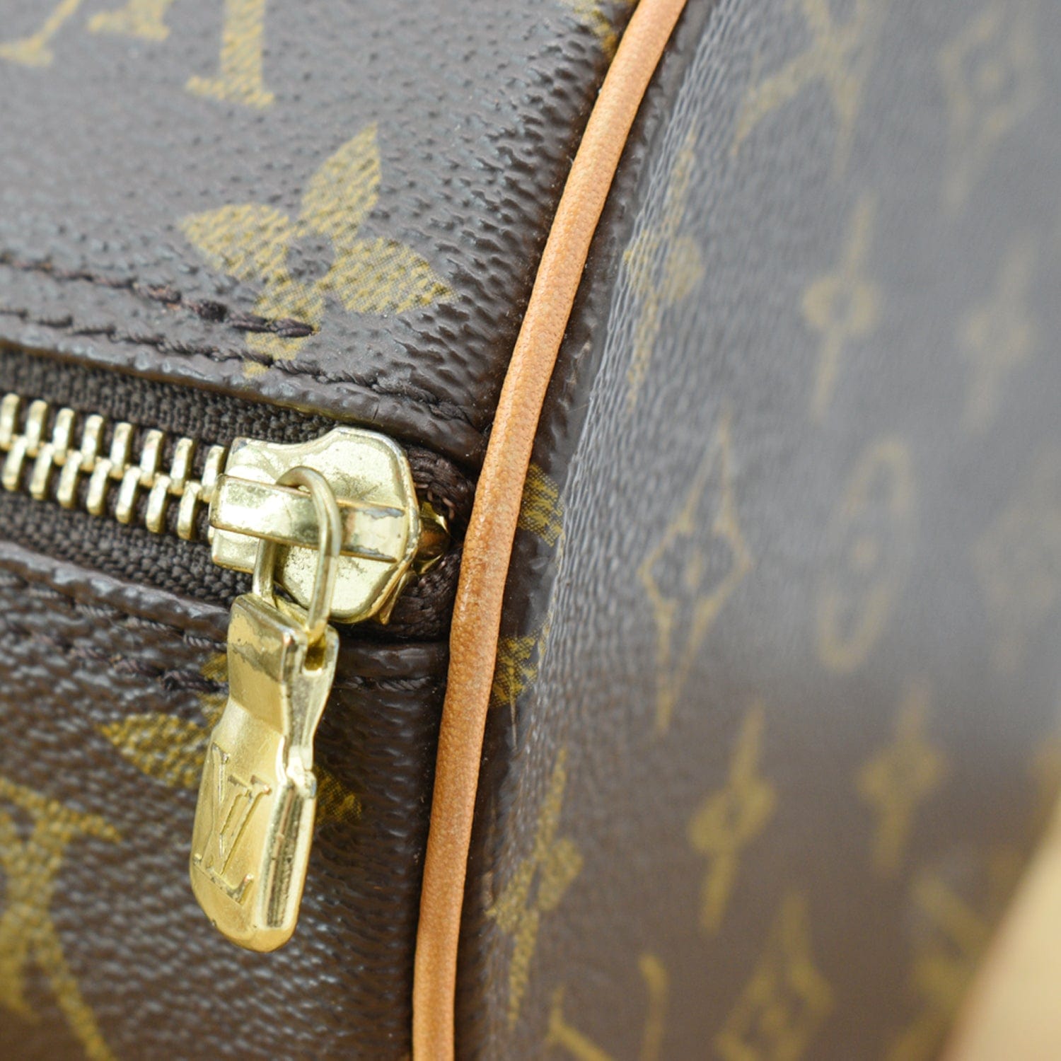 LOUIS VUITTON Papillon 30 Monogram Canvas Satchel Bag Brown