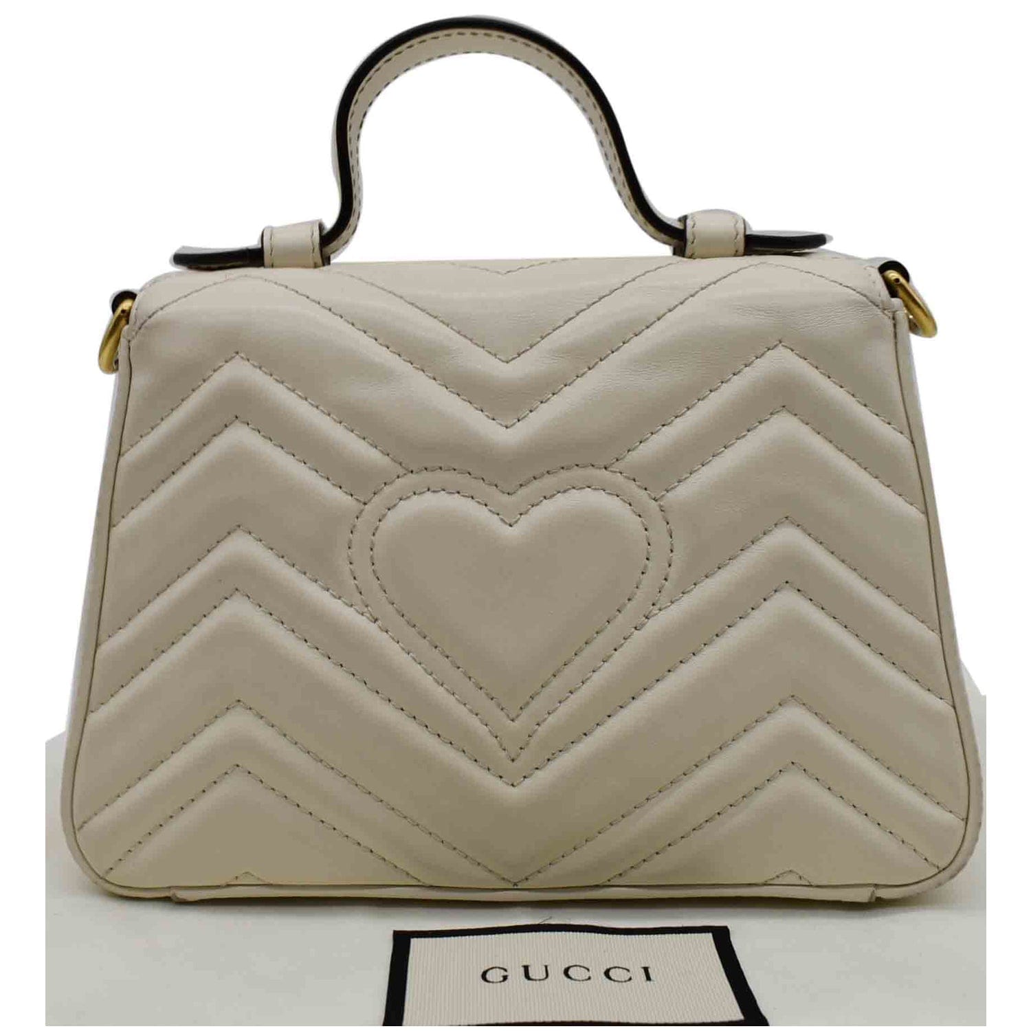GUCCI Gucci Marmont Mini Top Handle Shoulder Bag White 547260