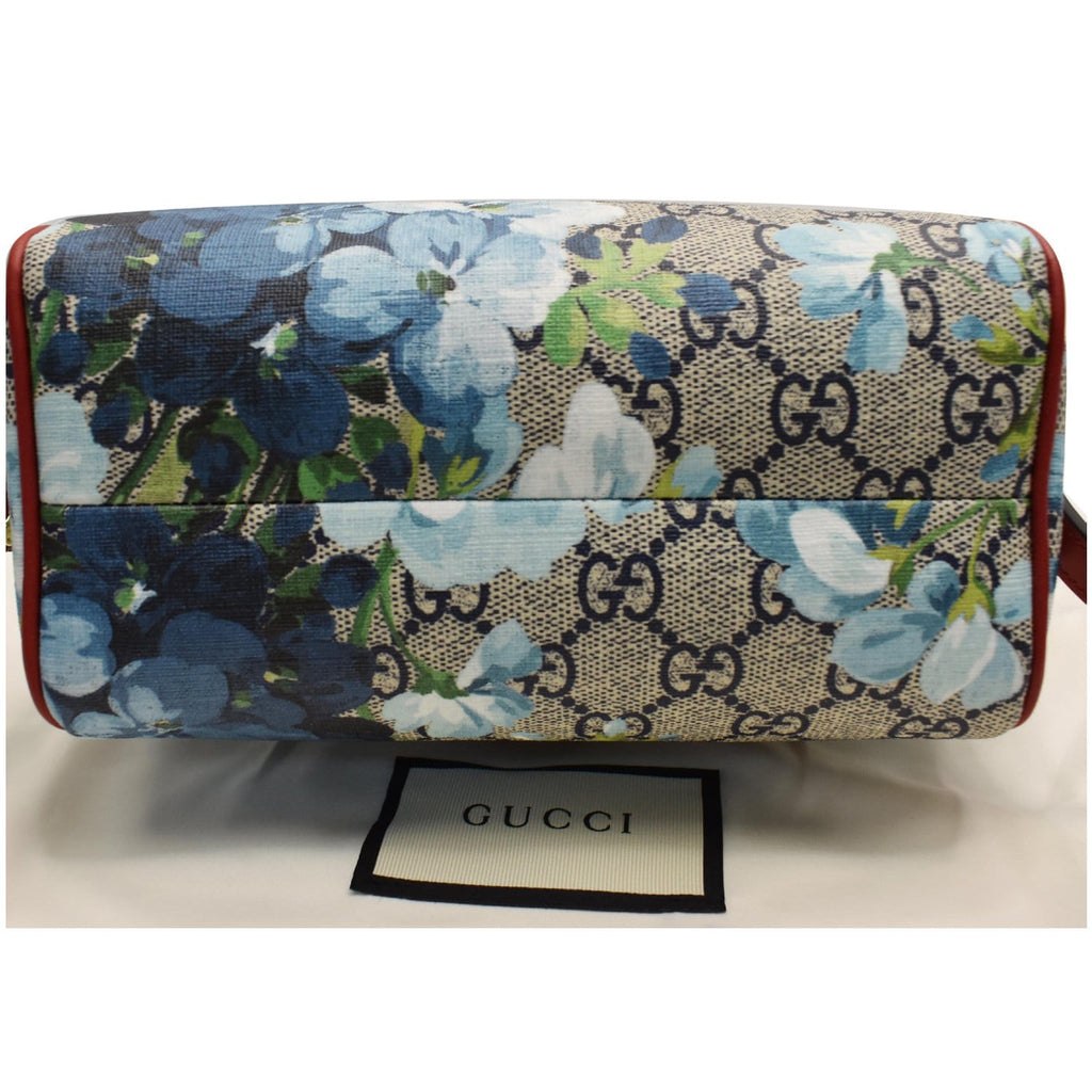 GUCCI Mini Blooms Gucci Supreme Canvas Top Handle Crossbody Bag Red 546312